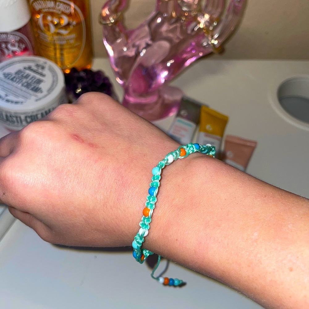 Blue thread mix beaded beads bracelet💗💗